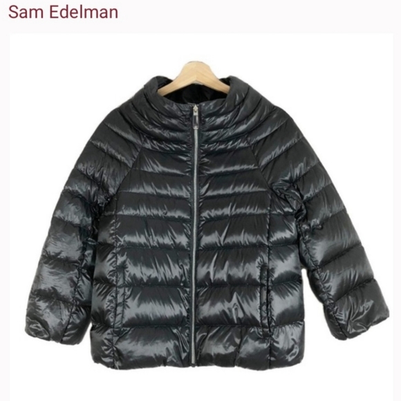 NWT! BLACK SAM EDELMAN PUFFER JACKET SIZE: XS - Picture 6 of 12